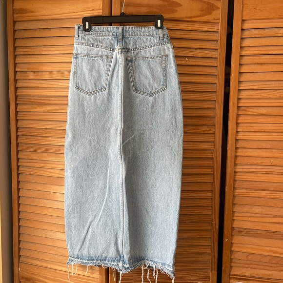 Edikted Sky Blue Denim Maxi Skirt - Picture 6 of 7